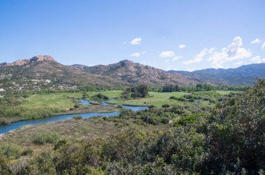 Fransa 'nın Korsika adasındaki Ostricone Delta manzarası