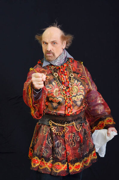 Barnaul, Russia-January 12, 2018. Theater actors in costumes play in the play "Plague on both your houses"