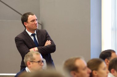 Barnaul, Rusya-10 Ekim 2019. Stolypin iş sorunları konferansı