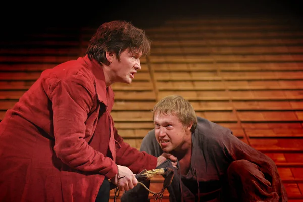 Barnaul Rusia Enero 2021 Actores Del Teatro Trajes Medievales Juegan —  Fotos de Stock