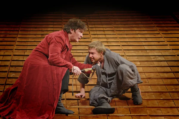 Barnaul Rusia Enero 2021 Actores Del Teatro Trajes Medievales Juegan — Foto de Stock