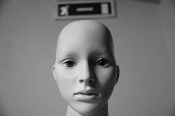 Mannequins Effrayants Blancs Tiennent Regardent Avec Leurs Yeux — Photo