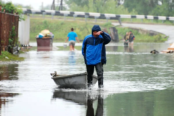 Barnaul Oroszország 2020 Június Árvíz Folyón Altai Területen — Stock Fotó