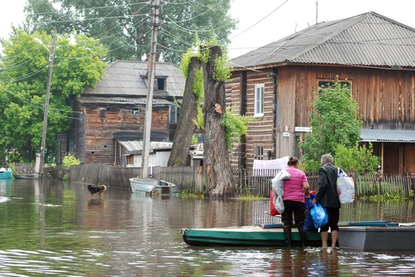 Barnaul Russia June 2020 Flood River Altai Territory — Stock Photo, Image