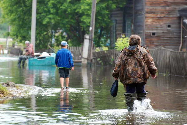 Barnaul Russia June 2020 Flood River Altai Territory — Stock Photo, Image