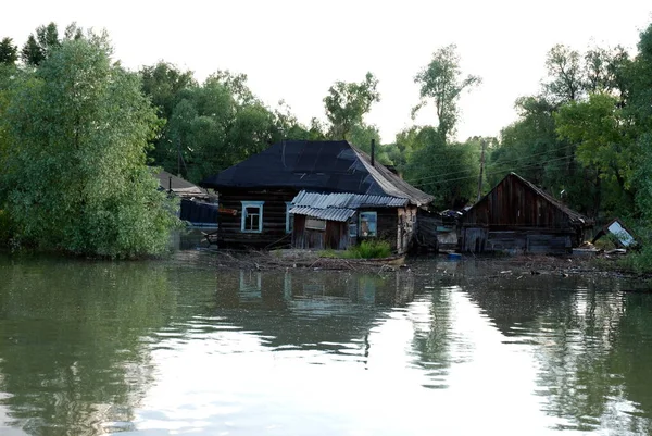 Barnaul Russie Juin 2020 Inondation Sur Rivière Dans Territoire Altaï — Photo