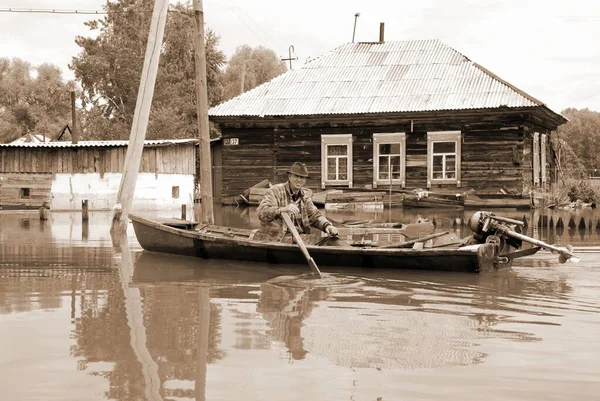 Barnaul Russie Juin 2020 Inondation Sur Rivière Dans Territoire Altaï — Photo