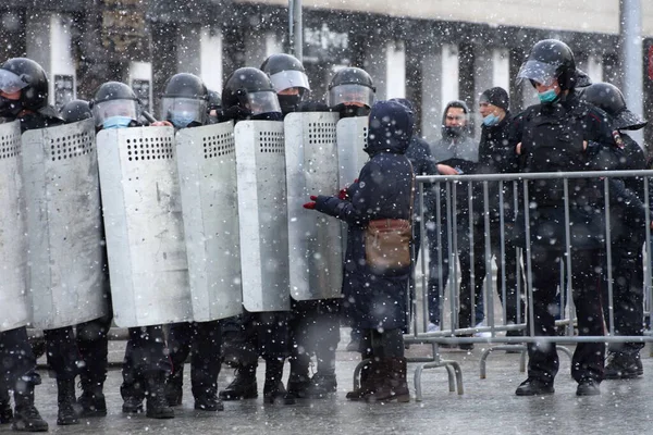 Barnaul Russia Aprile 2021 Repressione Delle Manifestazioni Sostegno Del Politico — Foto Stock