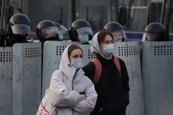 Barnaul Rusya Nisan 2021 Muhalefetteki Siyasetçi Alexei Navalny Destek Için — Stok fotoğraf