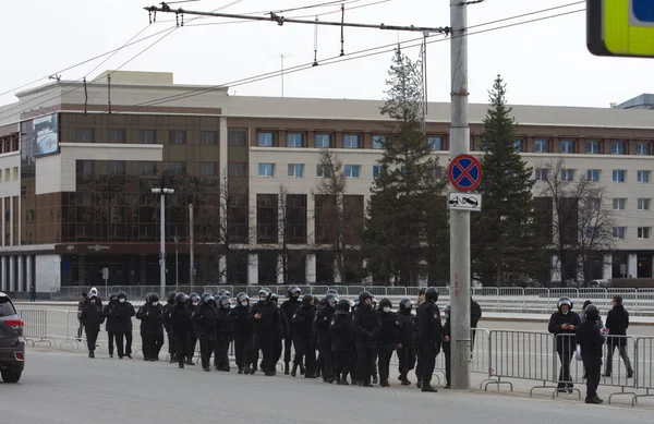 Barnaul Rusia Abril 2021 Represión Las Manifestaciones Apoyo Del Político — Foto de Stock