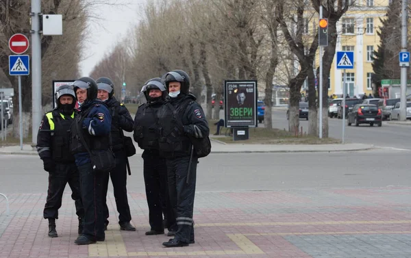 Barnaul Rusko Dubna2021 Zásahy Proti Demonstracím Podporu Opozičního Politika Alexeje — Stock fotografie