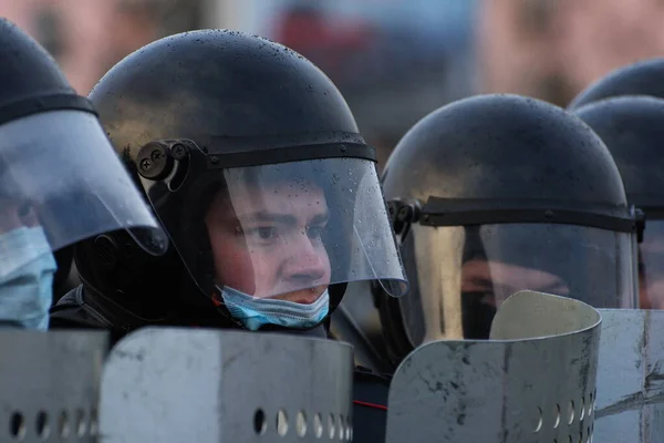 Barnaul Russia April 2021 Crackdown Demonstrations Support Opposition Politician Alexei — Stock Photo, Image