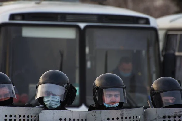 Barnaul Rússia Abril 2021 Repressão Das Manifestações Apoio Político Oposição — Fotografia de Stock