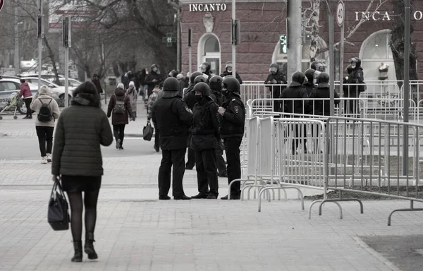 Barnaul Russie Avril 2021 Répression Des Manifestations Faveur Politicien Opposition — Photo