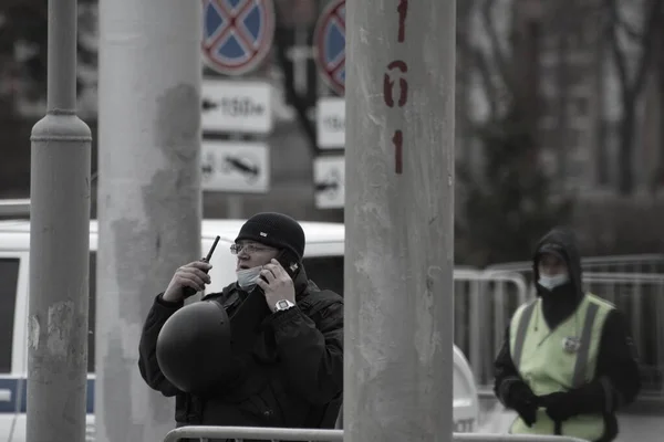 Barnaul Rusland April 2021 Strijd Tegen Demonstraties Ter Ondersteuning Van — Stockfoto