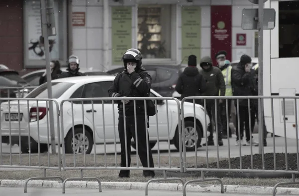 Barnaul Russia April 2021 Crackdown Demonstrations Support Opposition Politician Alexei — Stock Photo, Image