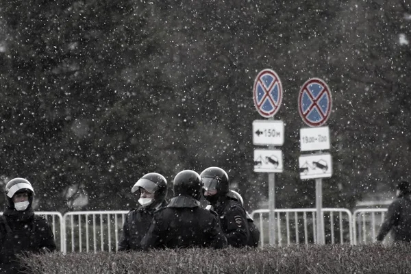 Barnaul Ryssland April 2021 Kampen Mot Demonstrationer Till Stöd För — Stockfoto