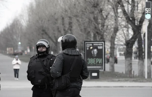 Barnaul Rusia Abril 2021 Represión Las Manifestaciones Apoyo Del Político — Foto de Stock