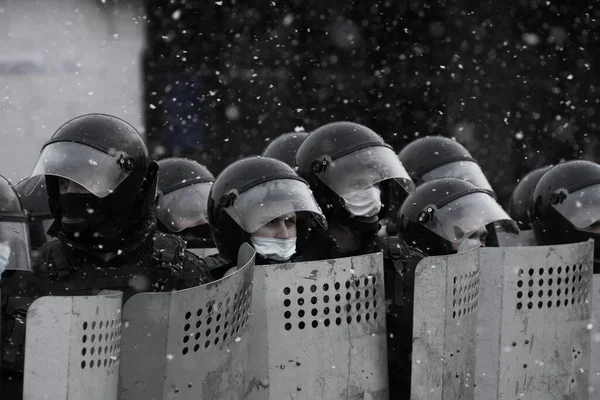 Barnaul Rússia Abril 2021 Repressão Das Manifestações Apoio Político Oposição — Fotografia de Stock