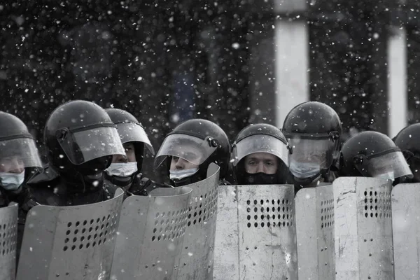 Barnaul Rússia Abril 2021 Repressão Das Manifestações Apoio Político Oposição — Fotografia de Stock