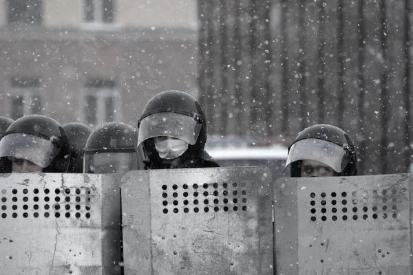 Barnaul Rusko Dubna2021 Zásahy Proti Demonstracím Podporu Opozičního Politika Alexeje — Stock fotografie