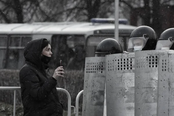 Барнаул Росія Квітня 2021 Вбивство Демонстрацій Підтримку Опозиційного Політика Олексія — стокове фото