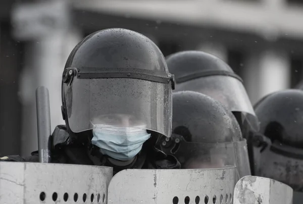 Barnaul Russia April 2021 Crackdown Demonstrations Support Opposition Politician Alexei — Stock Photo, Image