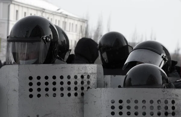 Barnaul Russia January 2021 Crackdown Demonstrations Support Opposition Politician Alexei — Stock Photo, Image