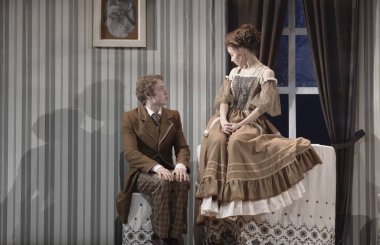 Barnaul, Rusya-30 Ağustos 2020. Tiyatro oyuncuları 