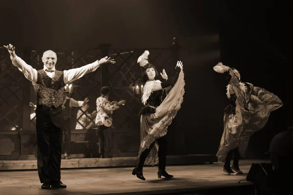 Барнаул Росія Серпня 2020 Театральні Актори Репетиції Єси Винен Вини — стокове фото