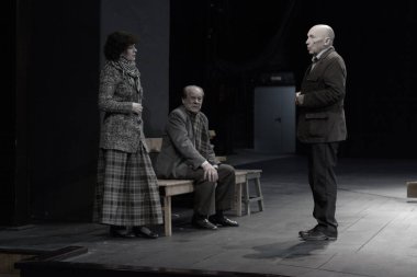 Barnaul, Rusya-30 Ağustos 2020. Tiyatro oyuncuları 