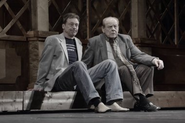 Barnaul, Rusya-30 Ağustos 2020. Tiyatro oyuncuları 