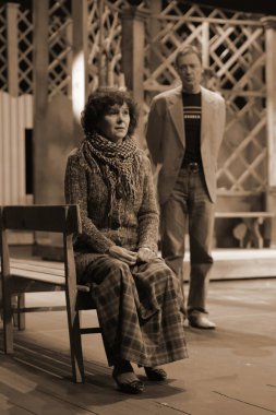 Barnaul, Rusya-30 Ağustos 2020. Tiyatro oyuncuları 