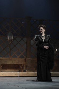 Barnaul, Rusya-30 Ağustos 2020. Tiyatro oyuncuları 