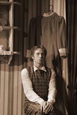 Barnaul, Rusya-30 Ağustos 2020. Tiyatro oyuncuları 