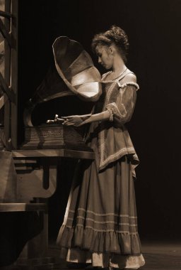 Barnaul, Rusya-30 Ağustos 2020. Tiyatro oyuncuları 