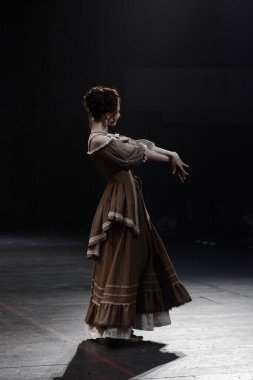 Barnaul, Rusya-30 Ağustos 2020. Tiyatro oyuncuları 