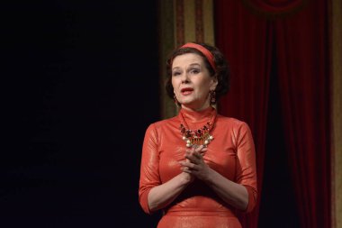 Barnaul, Rusya-30 Ağustos 2020. Tiyatro oyuncuları 