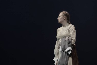 Barnaul, Rusya-30 Ağustos 2020. Tiyatro oyuncuları 