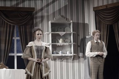 Barnaul, Rusya-30 Ağustos 2020. Tiyatro oyuncuları 