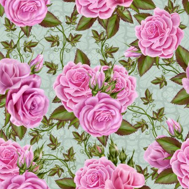 Çiçek desenli, sorunsuz, çiçek gül pembe