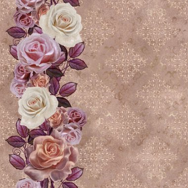 Desen, sorunsuz. Eski stil. Vintage, zarif altın arka plan. Eski stil. Damascus desen.