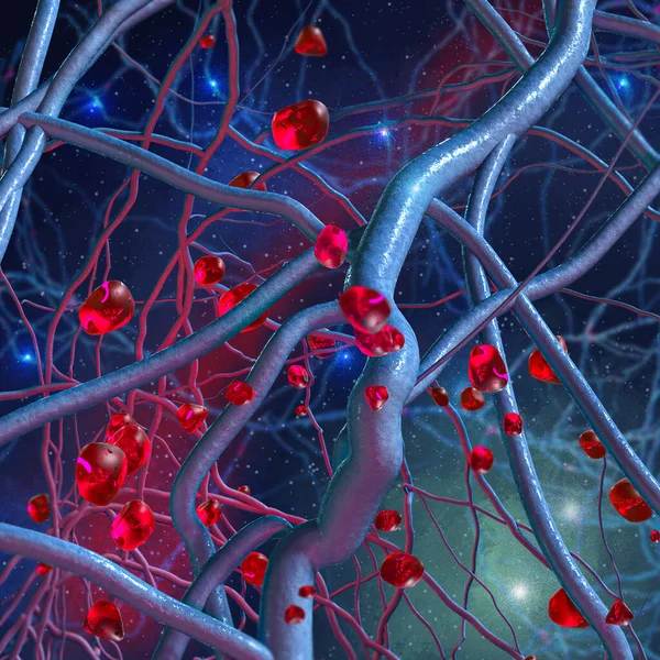 Abstract Medical Background Neural Networks Cells Nerve Endings Electrical Impulses — Stock Photo, Image