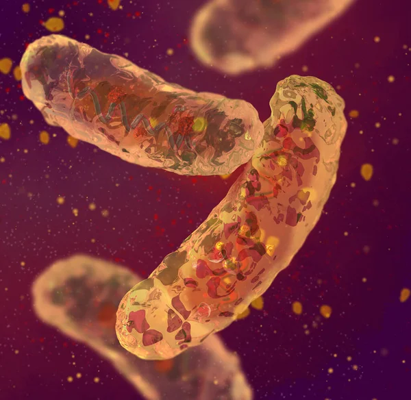 의학적 플라스미드와 리보솜을 흑사병 박테리아 Yersinia Pestis 렌더링 — 스톡 사진