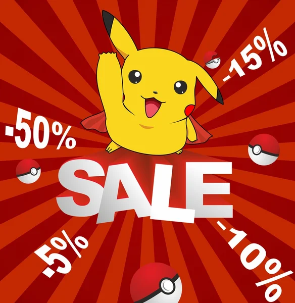 Eladó Pokemon Pikachu — Stock Vector