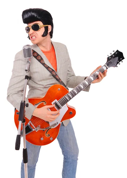 Elvis Presley plays guitar — Stock Photo, Image