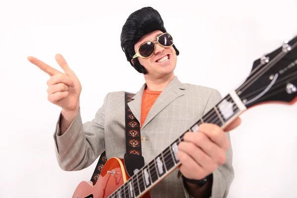 Elvis Presley plays guitar — Stock Photo, Image