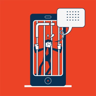Adam kavramı akıllı telefon iptilâ içinde kilitli