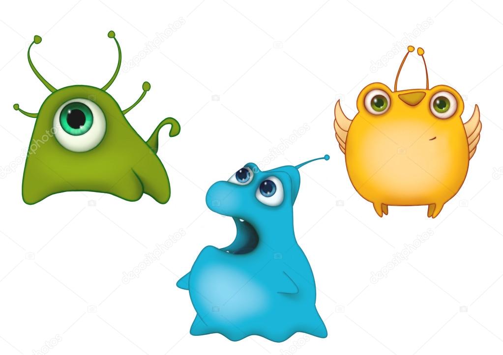 Three cute aliens