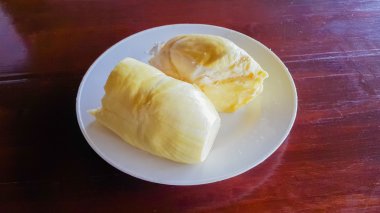 Durian ahşap masa seçici nesne üzerinde